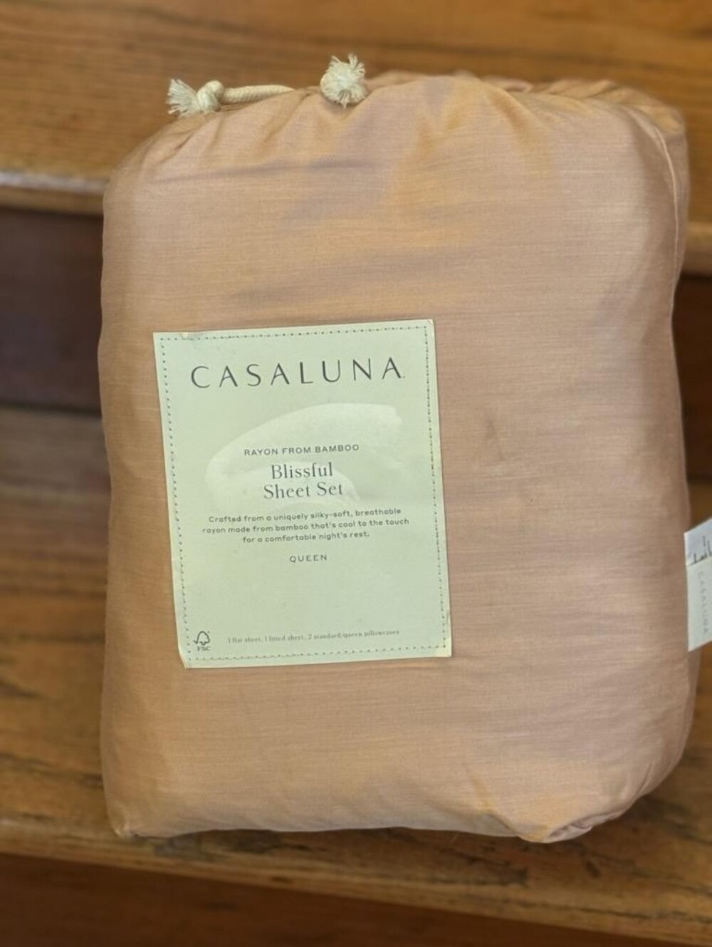 Casaluna Blissful Rayon Sheet Set - Peachy Rose Queen